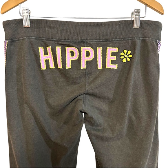 Lucky brand S-L sweatpants “hippie” butt embroidery side trim wide leg Y2K boho - Picture 6 of 16